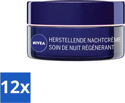 Produktbild von NIVEA - Nachtcreme - Essentials +24H Nourishing - Für empfindliche & trockene Haut - Mit Sheabutter & Mandelöl - 50 ml - Vorteilspack - 12 Stücke