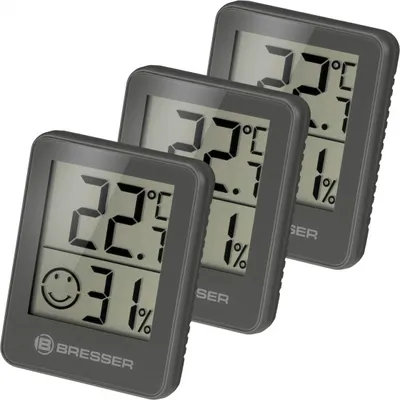 Produktbild von thermometer Temeo Hygro58 mm grau 3 Stück