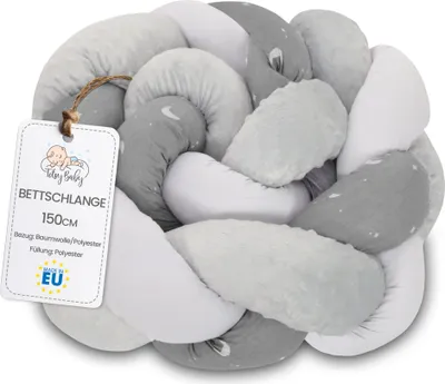 Produktbild von Kuschelkissen 150 cm Minky Monde flauschiges geflochtenes Dekokissen Zierkissen Kinderzimmer