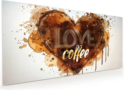 Produktbild von Küchenrückwand Spritzschutz Glas mit Motiv Kaffeeherz 40 x 40 cm