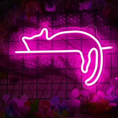 Produktbild von Katze Zimmer Deko, Neon Wandleuchte Led Wand Deko Neon Schild Licht Neonlicht Nachtlicht Für Party Bar Gaming Kinder Mädchen Hochzeit Geburtstag