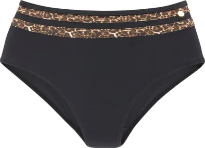 Produktbild von LASCANA Highwaist-Bikini-Hose Adele schwarz-leo Größe 38