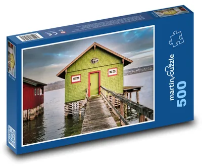 Zdjęcie produktu dla Puzzle 500 Dom nad brzegiem jeziora - martinpuzzle
