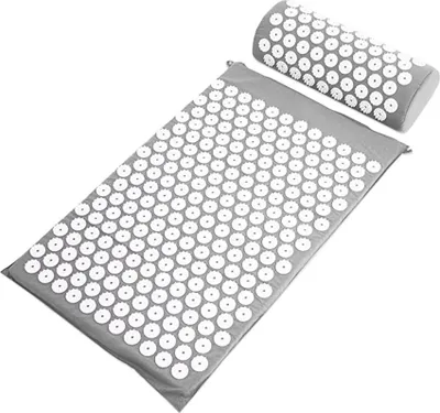 Obrázek produktu pro Akupresurní polštář pro úlevu od bolesti hlavy a šíje Akupresurní set Akupresurní podložka pro uklidňující relaxaci - šedá