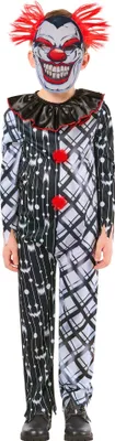 Produktbild von Bristol Novelty - "Sinister Clown" Kostüm - Kinder BN6125 (128) (Schwarz/Weiß/Rot)