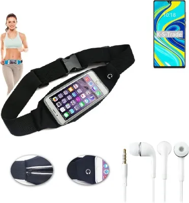 Produktbild von K-S-Trade Bauchtasche Gürteltasche kompatibel mit Cubot P40 schwarz + Kopfhörer. Sport Running Jogging Fitness Laufen Umhängetasche Exercise