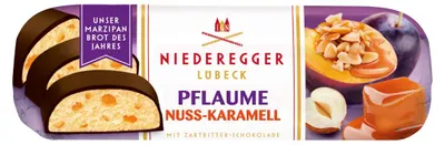 Immagine prodotto di Pane di marzapane Niederegger con nocciole e caramello al cioccolato fondente 125g