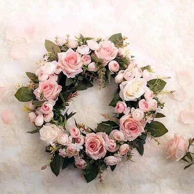 Produktbild von Famanu Kunstblumenkranz Pioenrose - Handgemacht, 32-35 cm