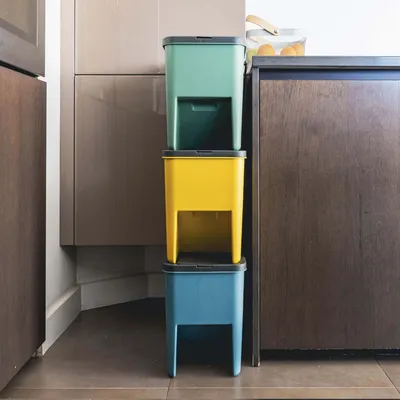 Produktbild von Set Mit 3 Stapelbaren Mülleimern BERGEN 60l