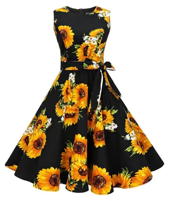 Productafbeelding van Vintage Jurk voor Dames met Mouwen en Rits, Retro Zomer Cocktailjurk