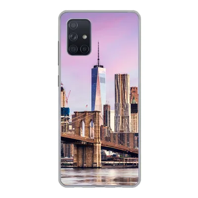 Produktbild von MuchoWow® Handyhülle Schutzhülle Hülle für Samsung Galaxy A51 Brooklyn Bridge und die New Yorker Skyline Silikon Softcase Handy Hülle - Schutzabdeckung