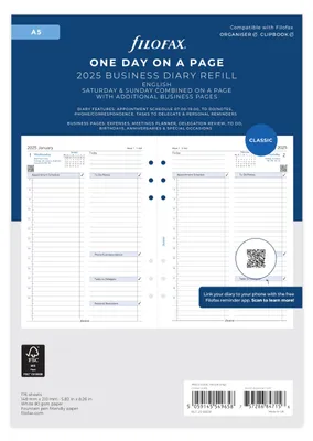 Produktbild von Filofax A5 english DAY/PAGE BUSINESS/APPTS 2025
