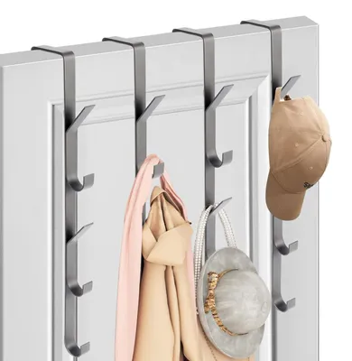Immagine prodotto di Set di 4 ganci per porta in acciaio inossidabile, ideali per asciugamani e abbigliamento