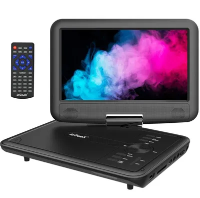 Produktbild von 11.5" Tragbarer DVD-Player für Kinder und Fahrzeuge im Auto mit 9.5" HD-Schwenkbildschirm Stereo-Lautsprechern 4-6 Stunden Akkulaufzeit Sync-TV/USB