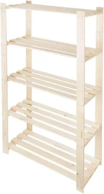 Obrázok produktu pre STOLMAK Drevený regál knižnica z masívnej borovice 80x170x38 cm, 5 políc, prírodný, policový regál do obývačky