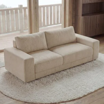 Produktbild von riess-ambiente Sofa LOFT 210cm champagner beige Chenille 3-Sitzer Couch Taschenfederkern Schaumstoff
