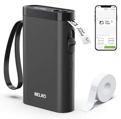 Productafbeelding van Nelko Label Maker P21 Draagbare Bluetooth Stickerprinter met Tape, Zwart