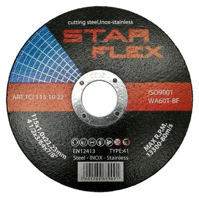 Immagine prodotto di Disco da taglio LogistSystem ∅ 115 mm, grana 60 - per metallo, acciaio, acciaio inossidabile - 115 x 1,0 x 22,23 mm