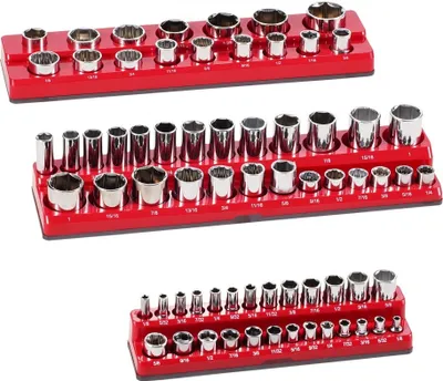 Obrázok produktu pre Magnetický organizér na zásuvky 3-dielny - Zásobníky na zásuvky SAE - Skladovanie náradia - Dielenské príslušenstvo