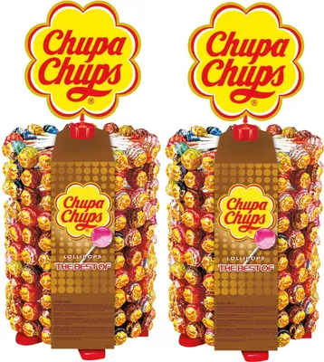 Produktbild von Chupa Chups Lollipops Lutscher 200 Stück - Apfel,Kirsche,Cola uvm. (2er Pack)