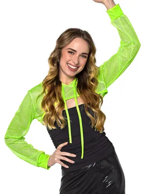 Image de Boléro femme en résille, vert fluo (taille unique)