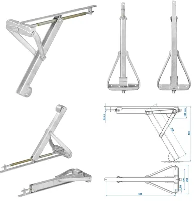 Produktbild von Wohnwagen Stütze 800kg 605x260 Höhe 500mm Kurbelstütze auch für Anhänger