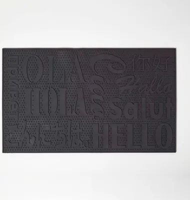 Immagine prodotto di HOMESCAPES Zerbino nero in PVC Ciao Zerbino spesso, resistente e antiscivolo