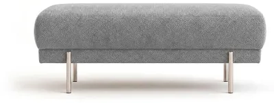 Image de Best Mobilier Gabin - pouf en velours texturé , Gris clair