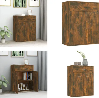 Immagine prodotto di vidaXL Credenza in rovere affumicato 60x30x75 cm in legno - Credenza - Credenza - Armadio - Armadio portaoggetti
