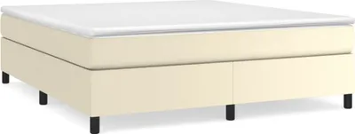 Obrázek produktu pro vidaXL Box spring bed frame cream 160x200 cm Imitace kůže
