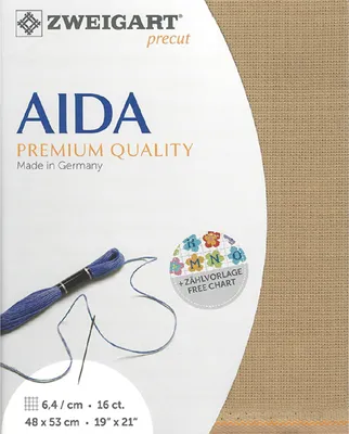 Obrázok produktu pre AIDA Zweigart predrezané 16 ct. Aida 3251 farba 300 svetlohnedá, počítaná látka na krížikový steh 48x53cm