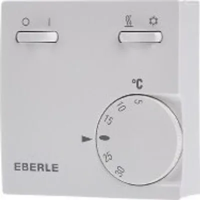 Obrázek produktu pro Regulátor teploty Eberle, 5–30 °C, 230 V střídavého proudu, 1 přepínací kontakt, 10/5 A, spínač, topení, chlazení, zapnuto, vypnuto, 1 ks.