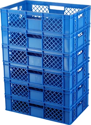 Produktbild von 6 Stück Bäckerkisten / Brotkisten 600 x 400 x 150 mm versch. Farben : blau Farbe: blau