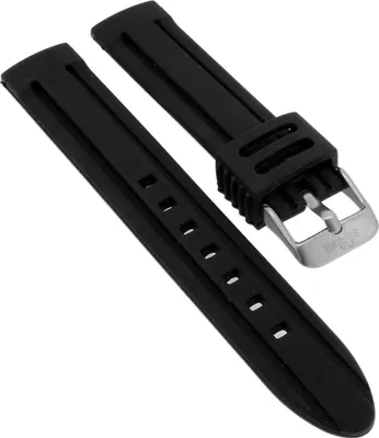Produktbild von s. Oliver | Uhrenarmband 18mm Silikon schwarz | SO-2056-PQ
