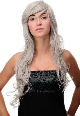 Produktbild von WIG ME UP Perücke Silbergrau-Schwarz-Mix sehr lang voluminös 9669EL-51