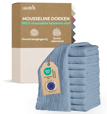 Productafbeelding van Set van 20 Baby Spuugdoekjes van Mousseline 70 x 70 cm