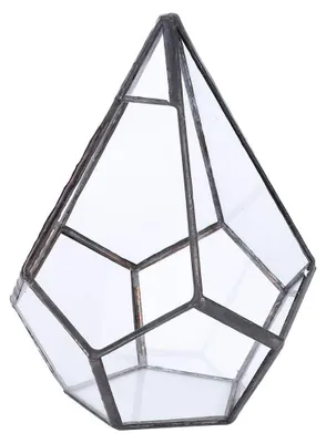 Imagen del producto de Terrario geométrico: recipiente de vidrio para plantas, resistente y duradero, ideal para suculentas, para decoración, y resistente a la corrosión