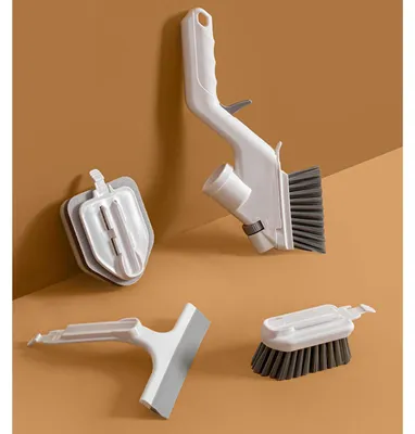 5-in-1 Reinigungsbürste mit Wassersprühfunktion, weiß