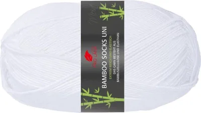 Produktbild von Pro Lana BAMBOO SOCKS UNI 100 g seidenweiche und vegane 4-fach Sockenwolle 400 m Farbe 01 - weiß