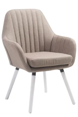 Image de Chaise Florian tissu blanc taupe