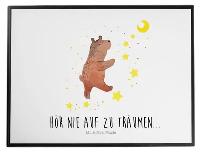 Produktbild von Mr. & Mrs. Panda schreibtischunterlage Bär Träume - Weiß - Geschenk, Traumdeutung, tischmatten, Traum, Teddy, schreibauflage, Schreibunterlage, Träumen