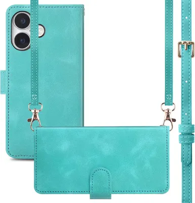 Image de imoshion Bibliothèque avec cordon pour l'Apple iPhone 16 - Turquoise