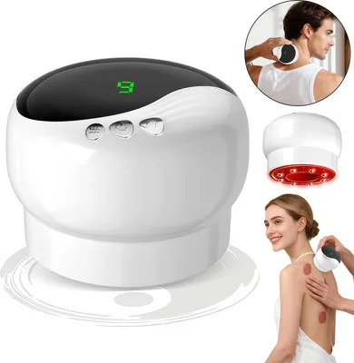 Produktbild von Intelligentes Schröpf , Kabelloses Schröpfmassagegerät – 9 Temperatur & Saugstufen , Lymphdrainage & Muskelentspannung, mit 4 ätherische Öle