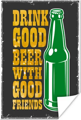 Produktbild von MuchoWow® Poster Mancave - Flasche - Bier - Vintage 120x180 cm - Kunstposter