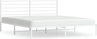 Produktbild von vidaXL Bettgestell mit Kopfteil Metall Weiß 200x200 cm