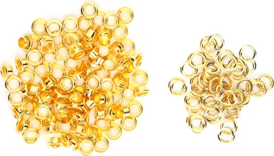 Imagen del producto de 200 ojales para zapatos de 6 mm, de latón dorado, huecos, para accesorios de cuero hechos a mano