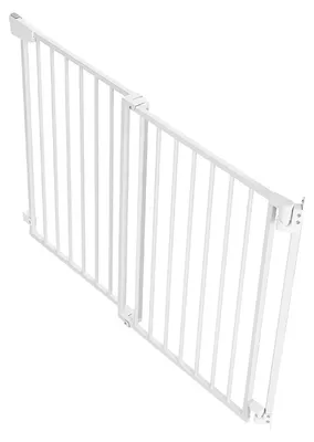 Image de Barrière de sécurité pour escalier SucceBuy, largeur réglable de 778 à 1210 mm, barrière de sécurité pour porte de 760 mm de hauteur, barrière pour enfants avec kit de montage (sans barre au sol), barrière de sécurité pour escaliers, portes et pièces à vivre, blanche