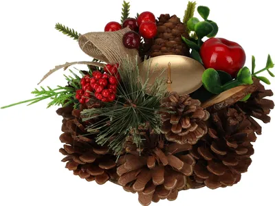 Produktbild von Kerzenhalter aus Zapfen, Weihnachtsdeko, 15 cm