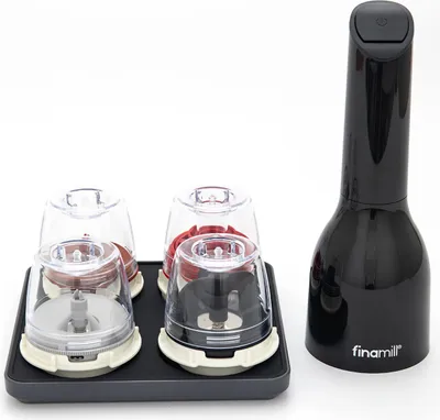 Obrázok produktu pre Mlynček + 4 Nádoby + Zásobník Finamill Bbq Set Na Soľ, Korenie, Orechy