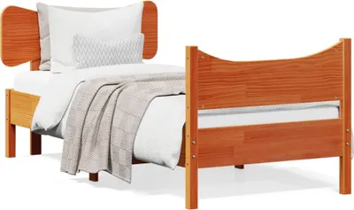 Produktbild von vidaXL Massivholzbett ohne Matratze Wachsbraun 100x200 Kiefernholz